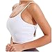 URIBAKY - Chaleco informal para mujer con cojín de pecho, camiseta de tirantes corta, chaleco de movimiento sin mangas, elegante sujetador push-up, clásico para todos los días blanco L