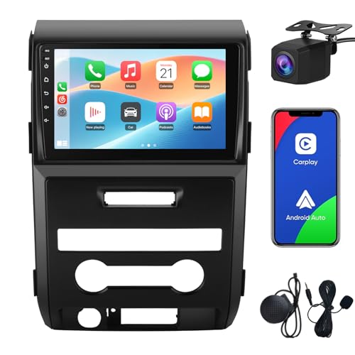 Junsun 5G WiFi Car Radio Stereo for Ford F150 2009-2012 Wireless CarPlay/Android Auto 9 HD IPS Touch Display Support GPS DSP RDS Upgrade Bluetooth 5.0 AM/FM with Backup Camera 2GB RAM 32GB ROM