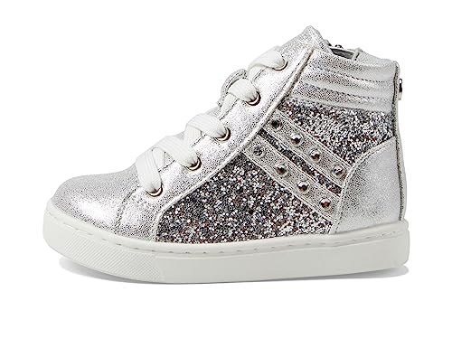NINA Girl's Michaela (Toddler/Little Kid/Big Kid) Silver Shimmer/Glitter 2 Little Kid M4