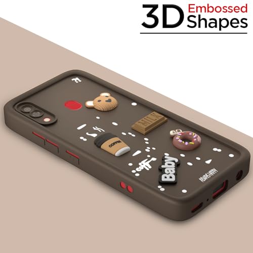 Image of Pikkme Back Cover for Samsung Galaxy A20 / A30 / M10s | Cute Fun Cartoon 3D Bear Silicone Full Body Protection Bumper Cover (Brown)