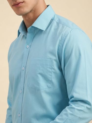 Image of Cozytton Men's Pure Cotton Solid Stylish Casual & Formal Wear Shirt | Stylish Regular Fit Full Sleeve Comfortable Office Party Trendy Shirt - Multi Color
