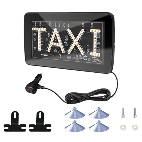 Genérico Cartel LED para Vehículo | Luz 12V de Iluminación para Taxi - Pantalla con Luz Antideslizante de Alta Luminosidad con para Parabrisas Salpicadero Servicios de Transporte Compartido