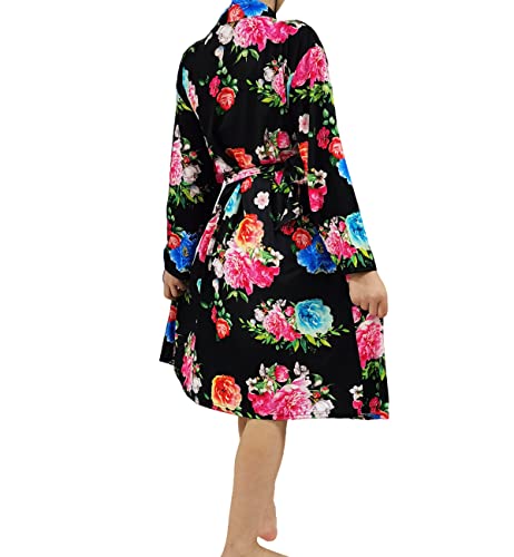 Image of SUFEINI Maternity Robe and Matching Baby Swaddle Blanket Set, Mommy Robe with Receiving Blanket Girls Boys Sleepwear