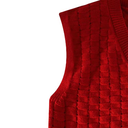 Men's Loose Sweater Vest Lightweight V-Neck Cotton Vests Pullover Winter Solid Color Men Sweater Tank3