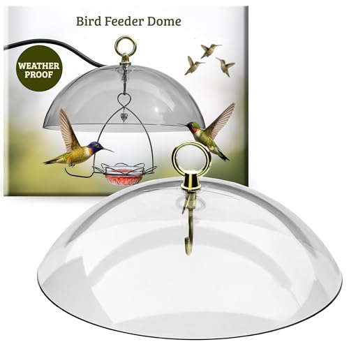 Birds Choice Clear Bird Feeder Dome | 10.5 Rain Guard Cover for Hanging Bird Feeders | Outdoor Weather Guard to Help Keep Seed Dry