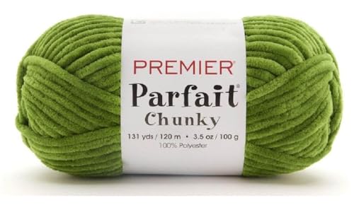 Image of Premier Yarns Parfait Chunky Chenille 3.5 Oz 6 Super Bulky Weight 3 Pack Bundle with Bella's Stitch Place Holders (Goblin)