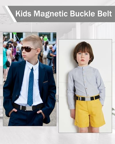 WELROG Kids Adjustable Magnetic Belt for Boys - Girls Elastic Stretch Buckle Belts Toddler2