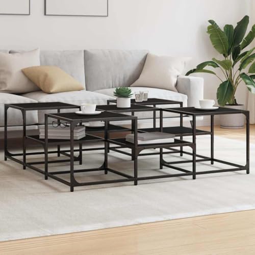 Table basse carrée noire pour optimiser le rangement du salon - 3