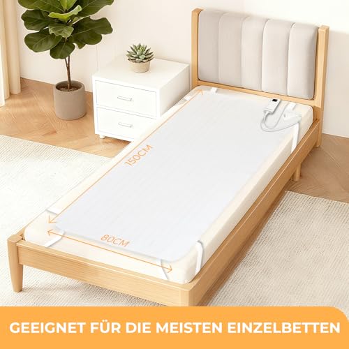 staronce Heizdecke 150x80 cm, Heizunterbett, Wärmeunterbett mit 10 Heizstufen, Abschaltautomatik, Überhitzungsschutz, Maschinenwaschbar für wohlige Wärme Wärmedecke