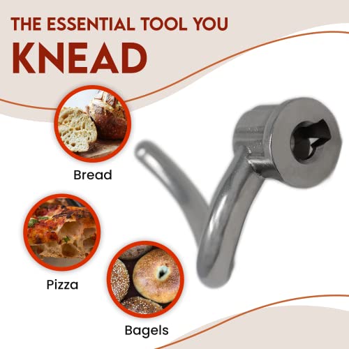 Levain & Co Stainless Steel Dough Hook,Spiral Dough Hook for KitchenAid Artisan/Classic/Ultra Power Series Stand Mixers,Fits all 4.5 & 5qt Tilt-Head Models,Bake Artisanal Bread & Pizza Like a Pro!