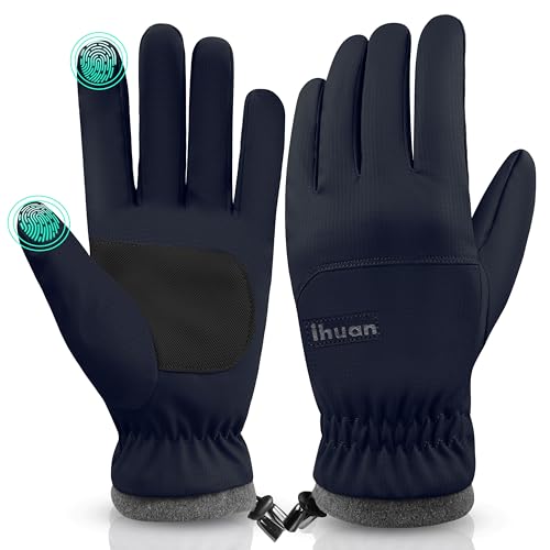 Image of ihuan Winter Waterproof Ski Gloves Men Women, Snow Warm Cycling Cold Weather, Driving Biking Running