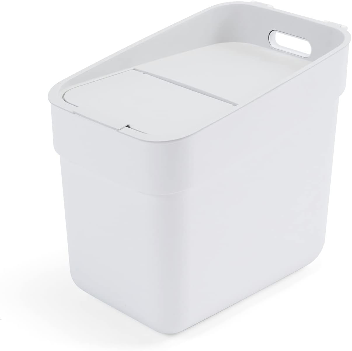Curver Ready to Collect 100% Recycled 20L Kitchen Accessories Recycling Lift Top Bin White Light Grey Lid