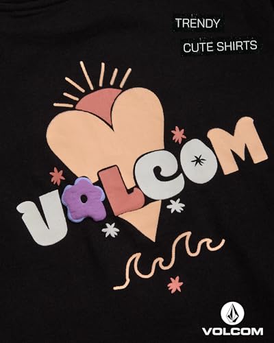 Image of Volcom Girls Crop Top - Short Sleeve Cropped Girls T Shirts Crewneck Summer Tops (Size Runs Small Size Up Recommended)