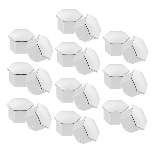 OUNONA 20 Pcs Hexagonal 17mm Car Wheel Nut Covers: Wheel Hub Screw Caps - with Remover Tool Electroplated Plastic Caps for Vehicle