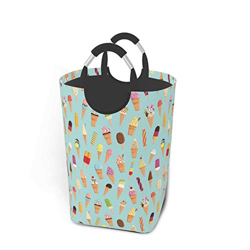 Wäschesack,Eis lecker leckeren Druck,Großer faltbarer Wäschekorb,zusammenklappbarer Wäschekorb,zusammenklappbarer Waschvorratsbehälter