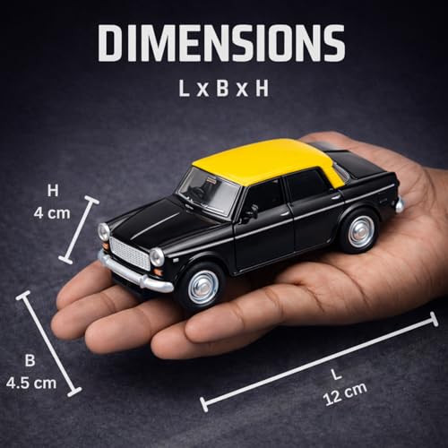 Image of Retro Sedan Toy Car with Pull-Back Action & Openable Doors| Durable ABS Plastic Classic Car Toy for Kids (3+ Years)|Black