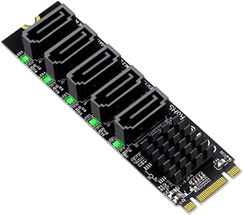 Sintech M.2 NGFF Key B+M SATA to 5 Ports SATA3 Expansion Card JMB575