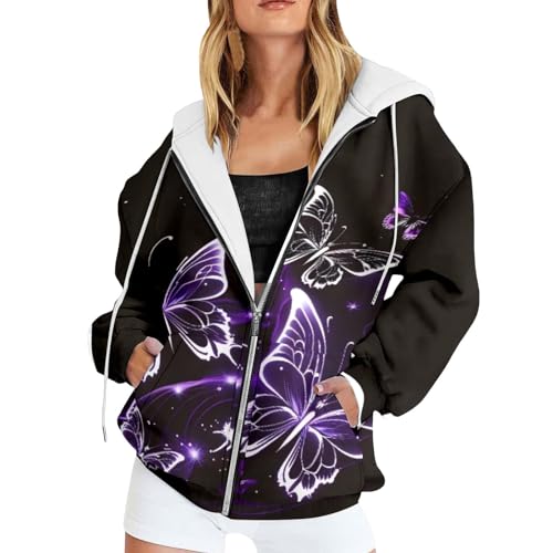 Sweat à capuche zippé pour femme veste légère en polaire unie pour l'automne et l'hiver