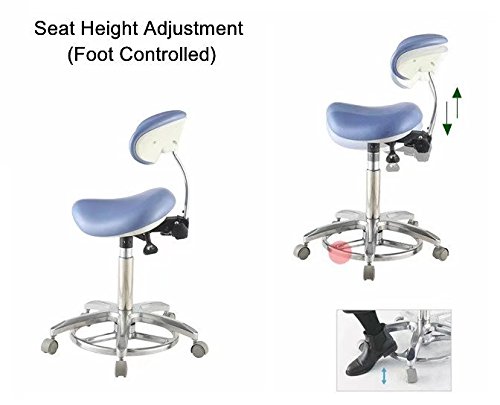 Aphrodite Deluex Dental Ergonomic Saddle Seat Chair QY-Saddle-1 PU Leather Seat Height Adjustable New by Purple-Violet