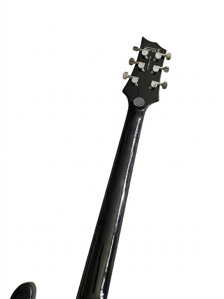 Chitarra elettrica Solid Body, moderna nera con rilegatura bianca e doppio humbucker, 6 corde full size for heavy metal (Guitarra Eléctrica)