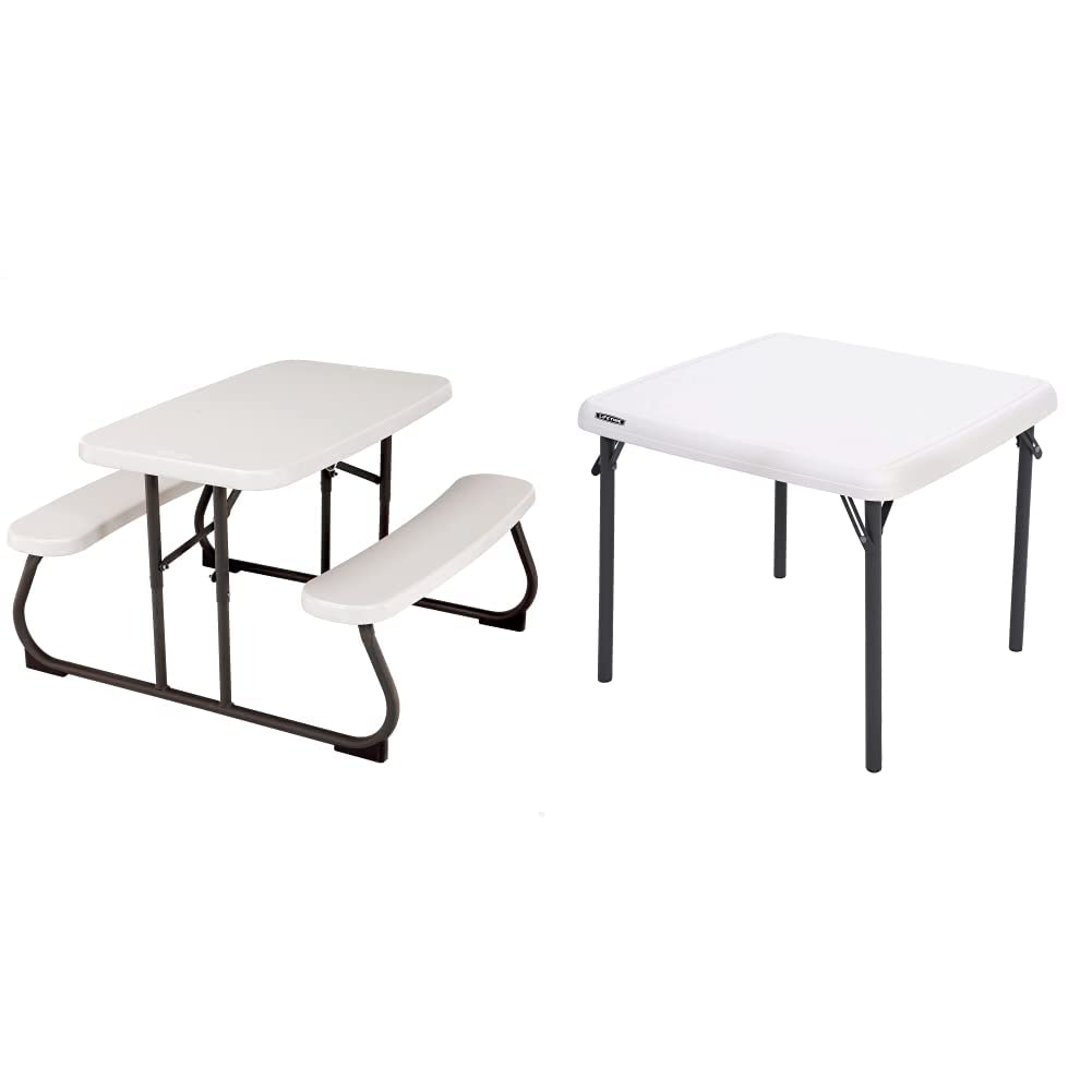 LIFETIME Kids Picnic Table Foldable Outdoor Furniture | Lightweight & Portable Indoor or Outdoor Use with Built-in Benches Seats 4 Water Stain & UV Resistant Folds Flat product thumbnail 2