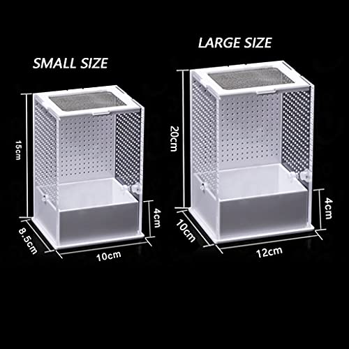 VOVEY Transparante Reptiel Voeding Doos Ademend Acryl Insect Fokken Doos met Klimmen Net Reptiel Fokken Case voor Mini… - Afbeelding 6