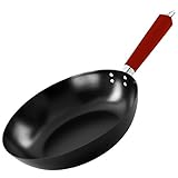 IMUSA USA Inch, Red PAN-10046 12' Nonstick Carbon Steel Wok, Handle