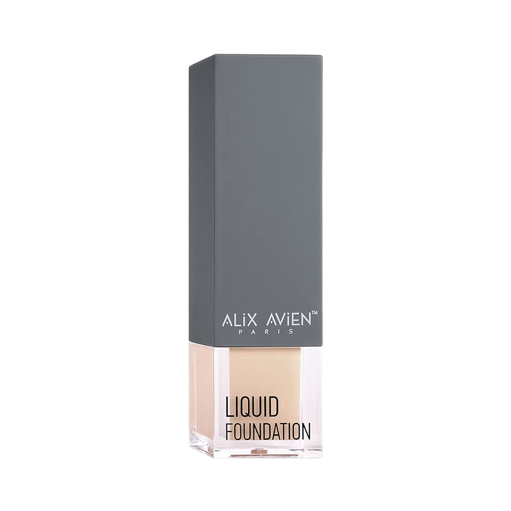 ALIX AVIEN Güneş Koruyucu SPF35+ Nemlendirici Etkili Kremsi Likit Fondöten - Liquid Foundation 301 Soft Ivory