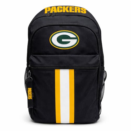 Image of NFL Green Bay Packers Backpack - Triple Stripe Wordmark Design with Keychain