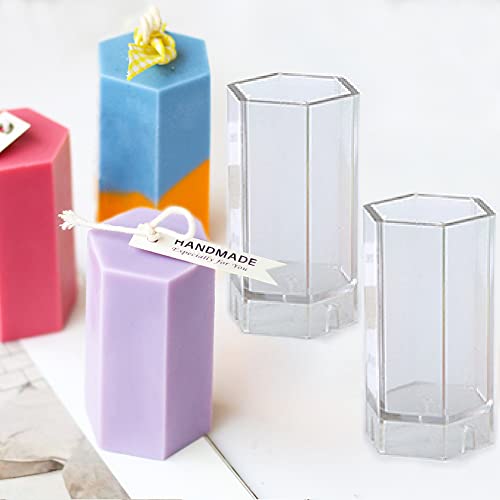 Candle Molds Candle Making Supplies,2 Pcs Hexagon Pillar Candle Making Molds, Durable Pc Candle Mold For Candle Making #TOP9