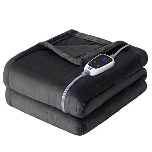 Snapklik.com : SEALY Electric Blanket Heated Throw, Flannel Heating Blanket