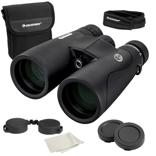 Celestron–Nature DX ED 12x50 Premium Binoculars –Extra-Low Dispersion Objective Lenses –Outdoor and Birding Binocular–Fully Multi-Coated with BaK-4 Prisms–Rubber Armored – Fog & Waterproof Binoculars
