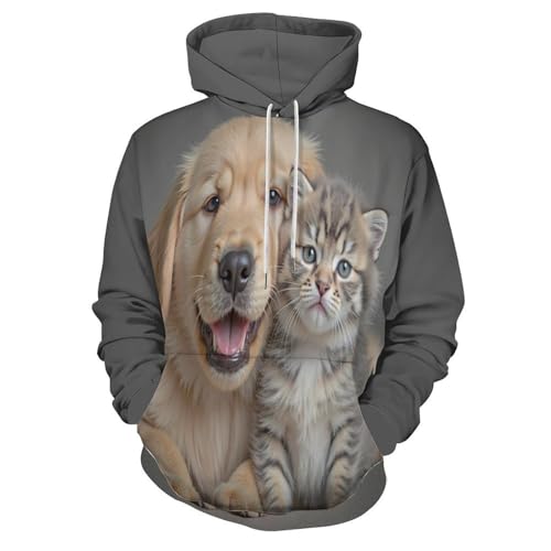 Sweatshirt avec Poches Imprimé 3D Chiot pour vos Balades et Sorties Citadines