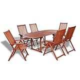 La mesa y las sillas se pueden plegar para ahorrar espacio cuando no se usan.La entrega incluye 1 mesa extensible ovalada y 6 sillas plegables.