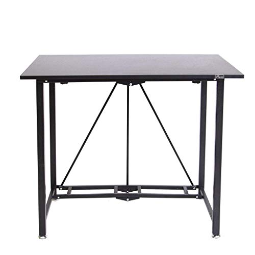 Origami Folding Computer Desk for Office Study Students Bedroom Home Gaming and Craft | Space Saving Foldable Design, Fits Dual Monitors and Laptop, Collapsible, No Assembly Required | (Wood, Medium)