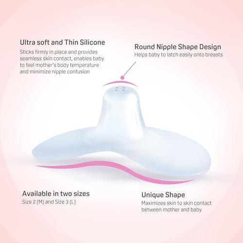 Image of Pigeon Natural Feel Silicone Nipple Shield Size 3 | Ultra Soft Butterfly Shape | for Nipple Diameter 16-20 mm | with Hygienic Storage Case