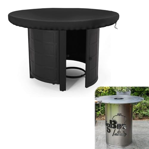SUWIWKKOA Feuerplatte Abdeckung, Wasserdicht Anti-UV ø 100cm 420D Grillplatte Schutzhülle, Rund Schwarz Wasserbeständigkeit Abdeckung Grillabdeckung wetterfest für Feuerplatte und Grillplatte