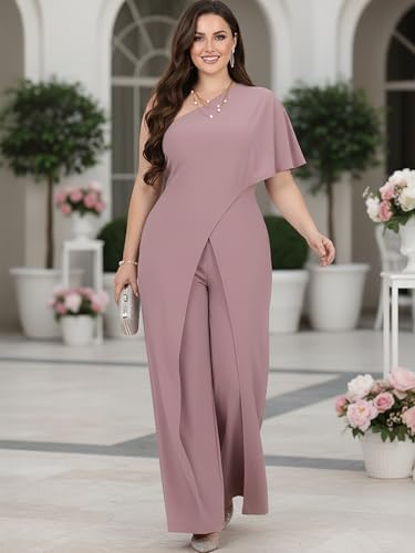 Image of KOH KOH Womens 2026 One Off Shoulder Asymmetric Long Pant Jumpsuit Romper