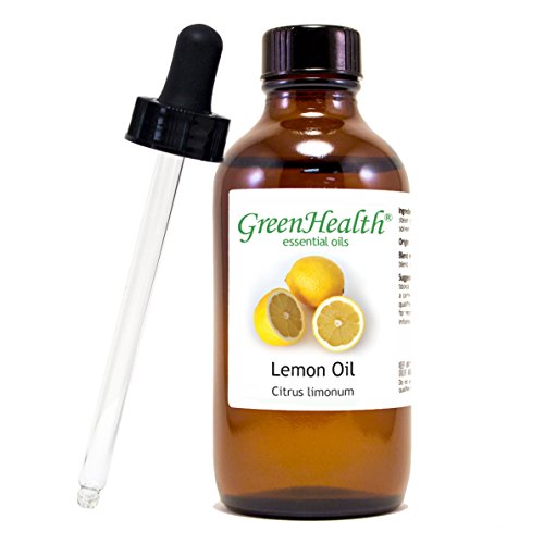GreenHealth Lemon  4 fl oz (118 ml) Glass Bottle w/Glass Dropper  100% Pure Essential Oil