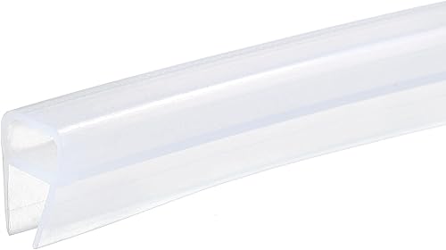 Tira de sellado de puerta de vidrio (78.74 pulgadas), riel de goteo (516 pulgadas) apta para vidrio (516 pulgadas) tipo U sin marco, barrido de