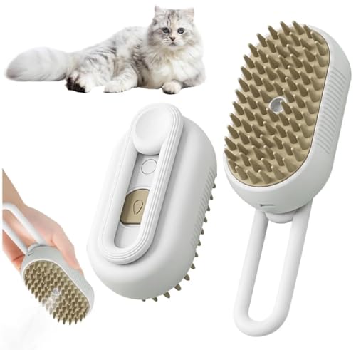Cepillo de vapor eléctrico para perros y gatos: Cuidado de pelado, desenredado, masaje relajante, higiene doméstica, eliminación de nudos, relajación en casa