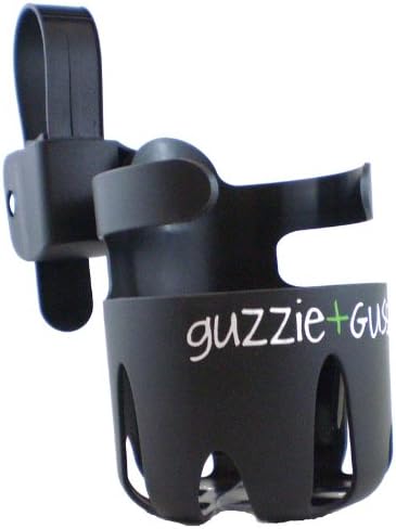 guzzie+Guss Universal Cup Holder, for Strollers, Wheelchairs, Mobility Walkers, Bikes, Camping Chairs. Easy, No Tool, Install with Anti-Slip Sleeve, Fits Wide Variety of Drink Containers, Black