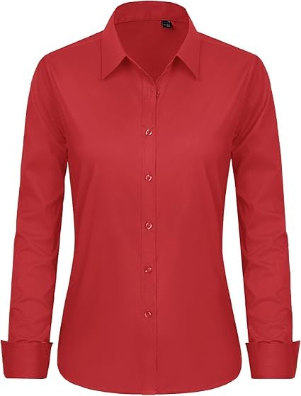 Image of Women's Solid Full Sleeve Rayon Shirt - Regular Fit, Lightweight, Office & Casual Wear Blouse