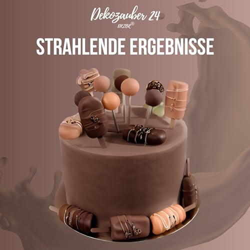 Dekozauber24 Kuvertüre Drops, braun, 750g, mit Vollmilchschokolade Geschmack, Deco Melts Chips mikrowellengeeignet, für Cake Pops, Torten, Kuchen, Drip oder Glasur