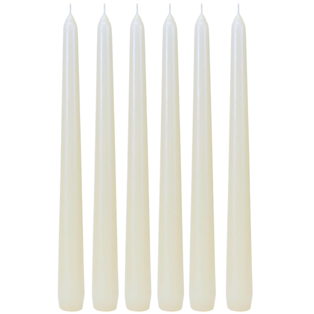Tapered Candles, Taper Candles, Table Candles, Table Candles, Candlestick Candles in a Set of 6 in White, Pack of 6