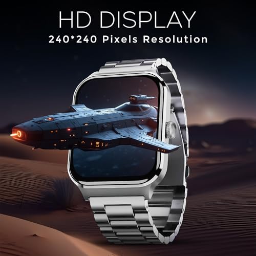 Image of PunnkFunnk NovoLux HD Display Smartwatch for Men & Women Answer /Make Calls, Heart Rate Monitor, 113+ Sports Modes, Step Counter, IP68 Waterproof, Compatible with Android & iOS(Metal Grey)