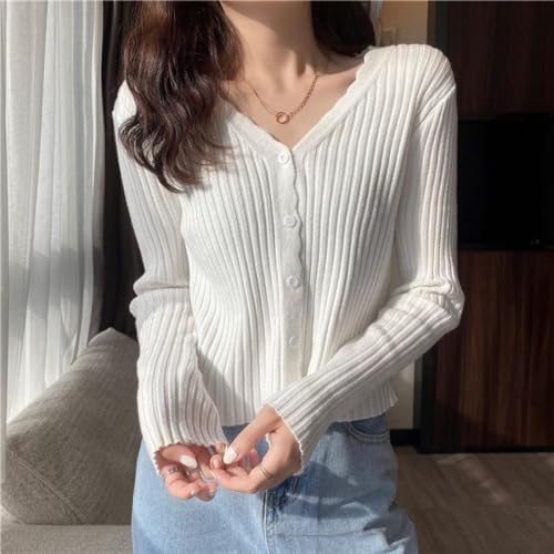 Slim Long Sleeve Chunky Knitted Cardigans Tops Trendy Button Down Sweater4