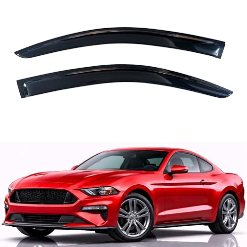 Image of KPY Rain Guards Fit for 2015-2023 Ford Mustang, Out-Channel Window Visors Vent Wind Deflectors 2PC, Car Accessories for 15-23 Mustang