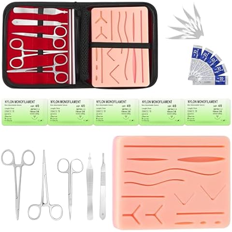 Spectabilis Suture Practice Kit for Medical Students, Silicone Pad Surgery Wounds Closure Suturing, Supplies for Vet Nursing Students Surgical Stitches Kits De Suturas Med School Essentials. Cover