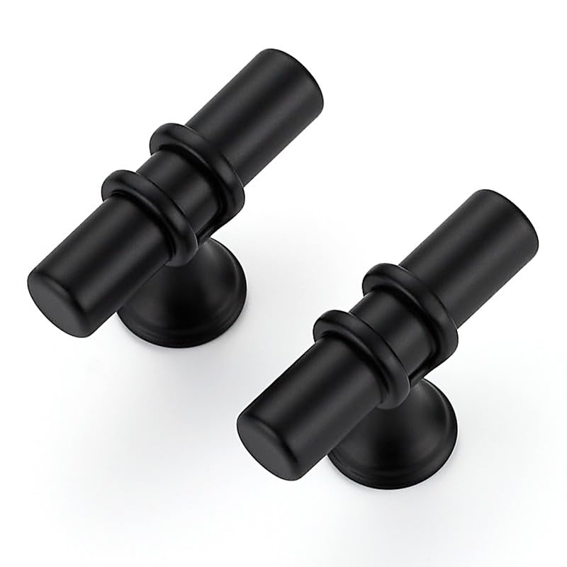 10 Pack Matte Black Cabinet Knobs - Kitchen Cabinet Knobs Cabinet Pulls for Kitchen Cabinet Drawer Stainless Steel Dresser Knobs for Cabinet Hardware 2in Length Single Hole